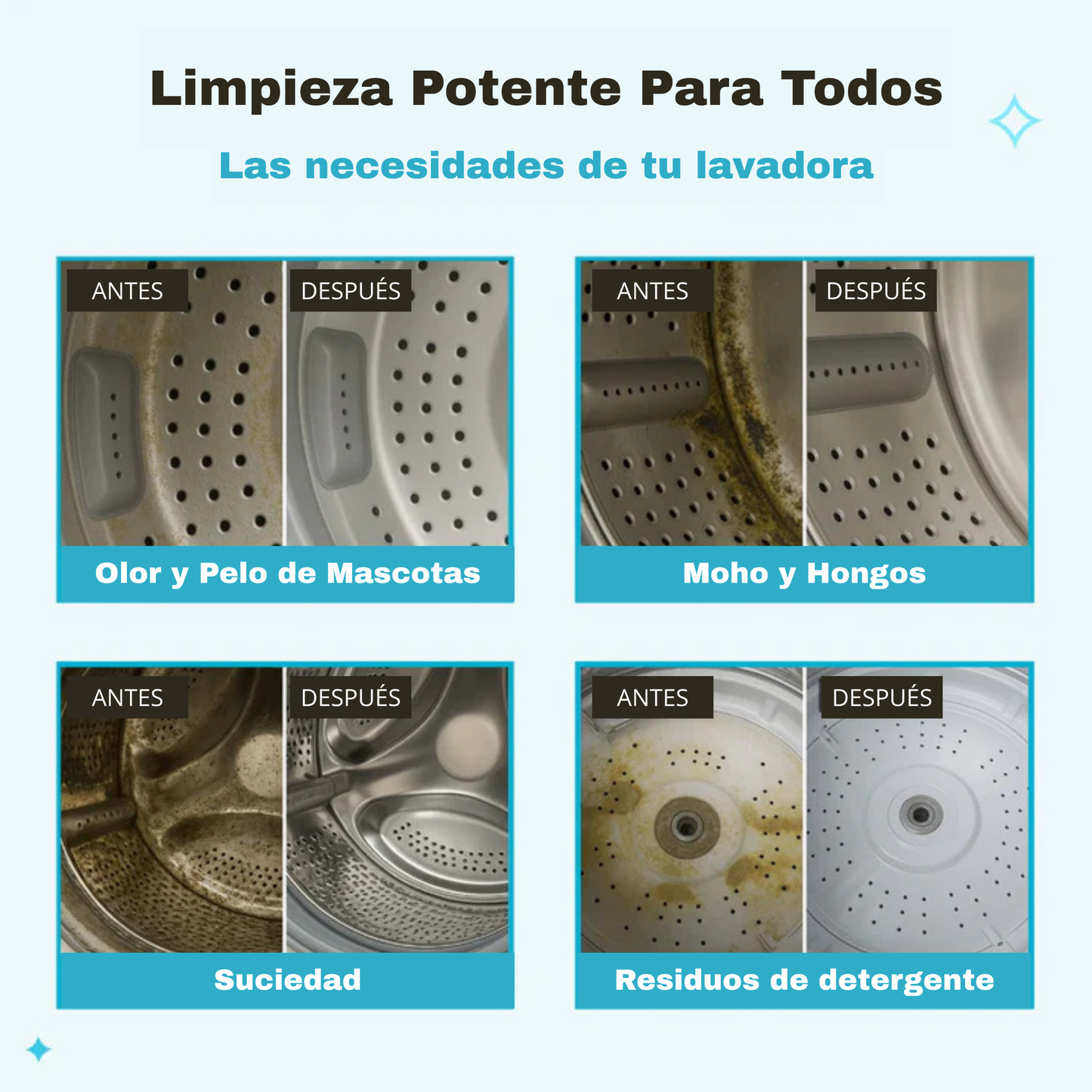 Peluditos Limpios de lavadoras Pro