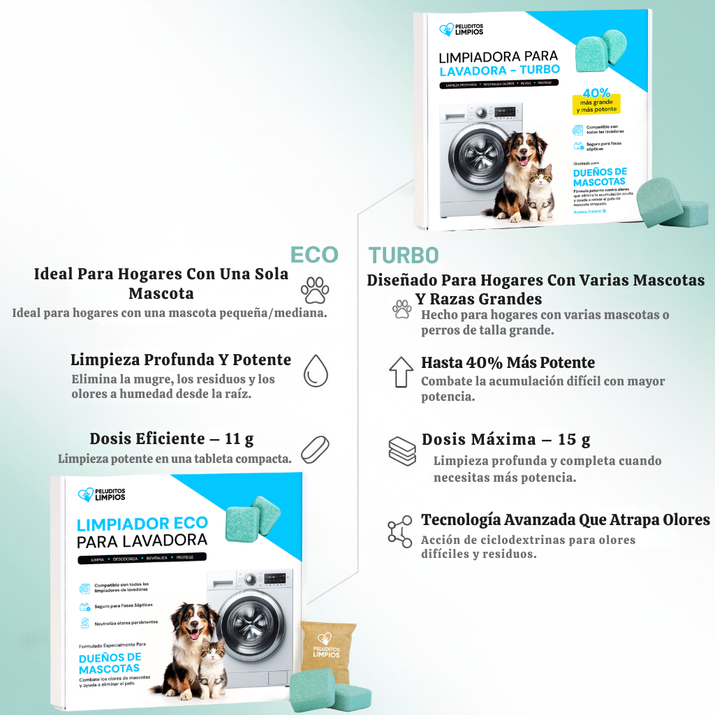 Peluditos Limpios de lavadoras Turbo