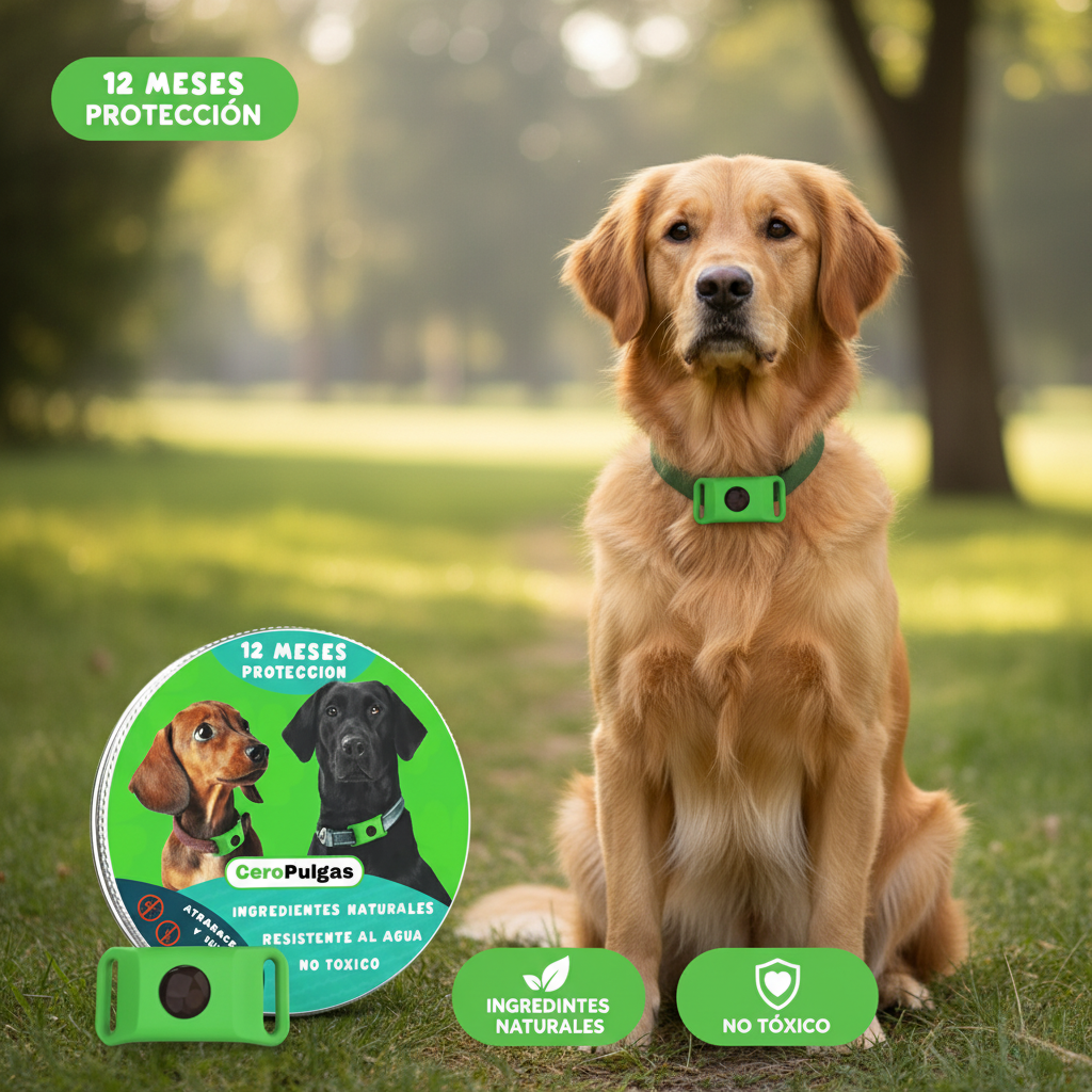 CeroPulgas™ - Collar natural antiparasitario 12 meses para perros
